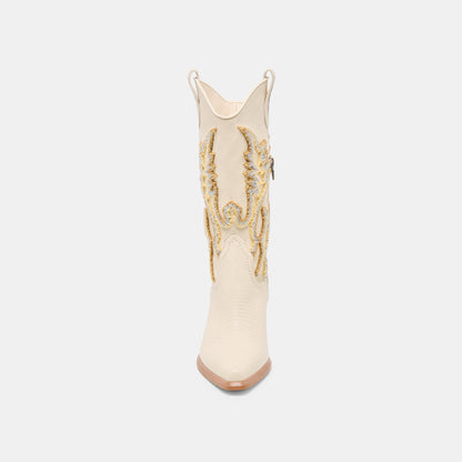 Dolce Vita Vila Ivory Leather Boots