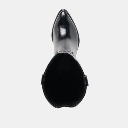 Dolce Vita Mirla Black Leather Wide Calf Boots