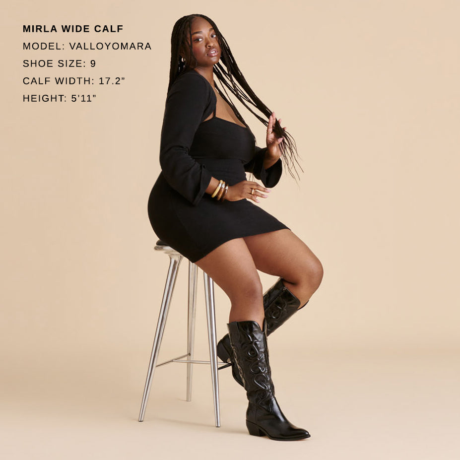 Dolce Vita Mirla Black Leather Wide Calf Boots