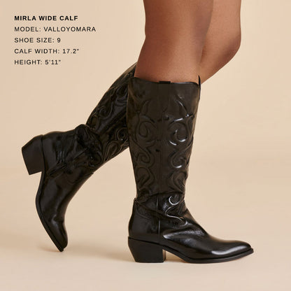 Dolce Vita Mirla Black Leather Wide Calf Boots