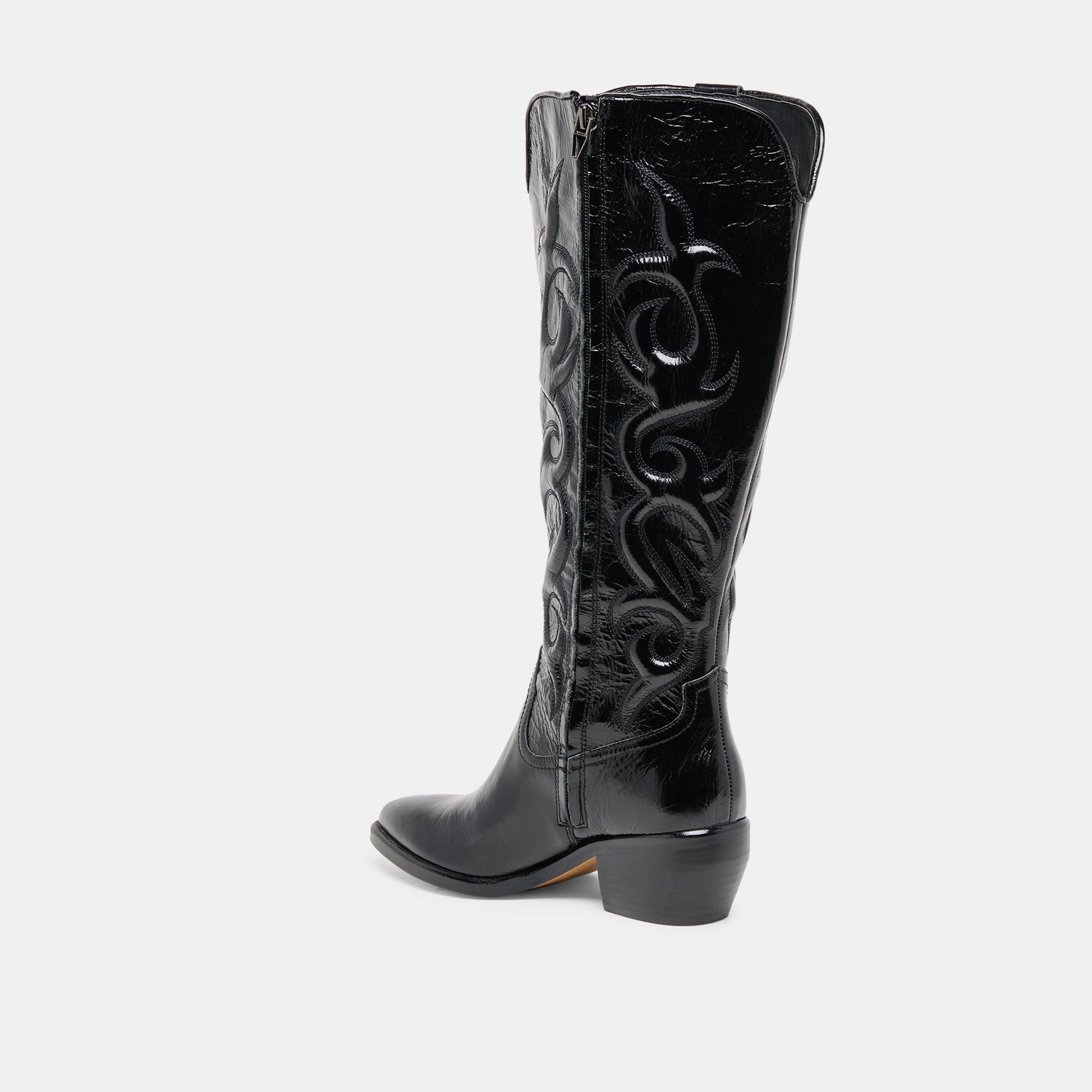 Dolce Vita Mirla Black Leather Wide Calf Boots