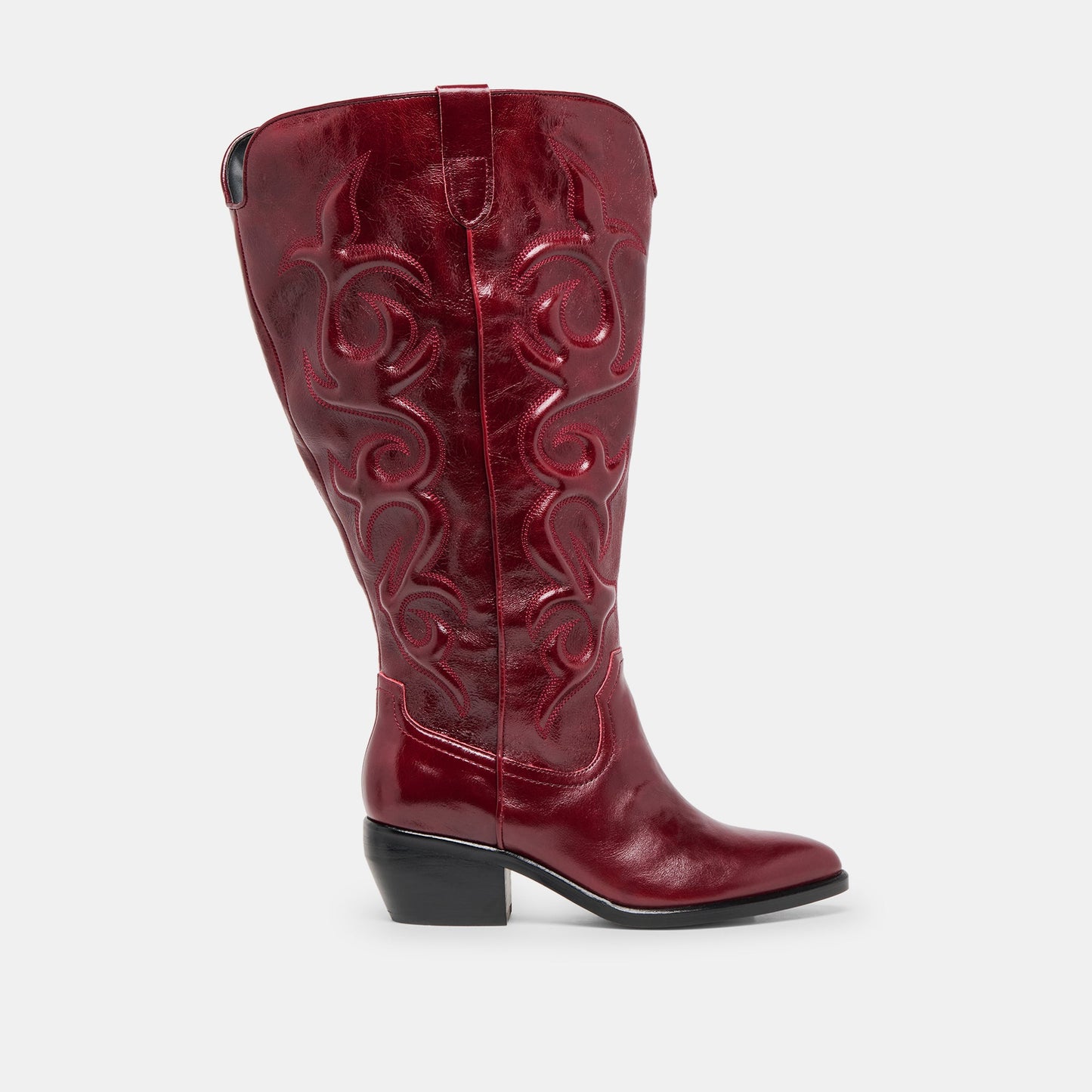 Dolce Vita Mirla Oxblood Leather Extra Wide Calf Boots