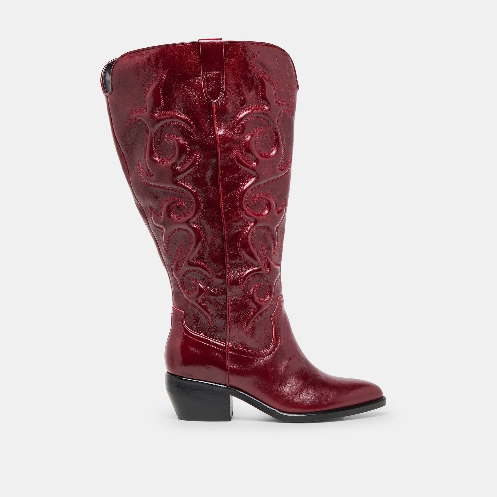 Dolce Vita Mirla Oxblood Leather Extra Wide Calf Boots