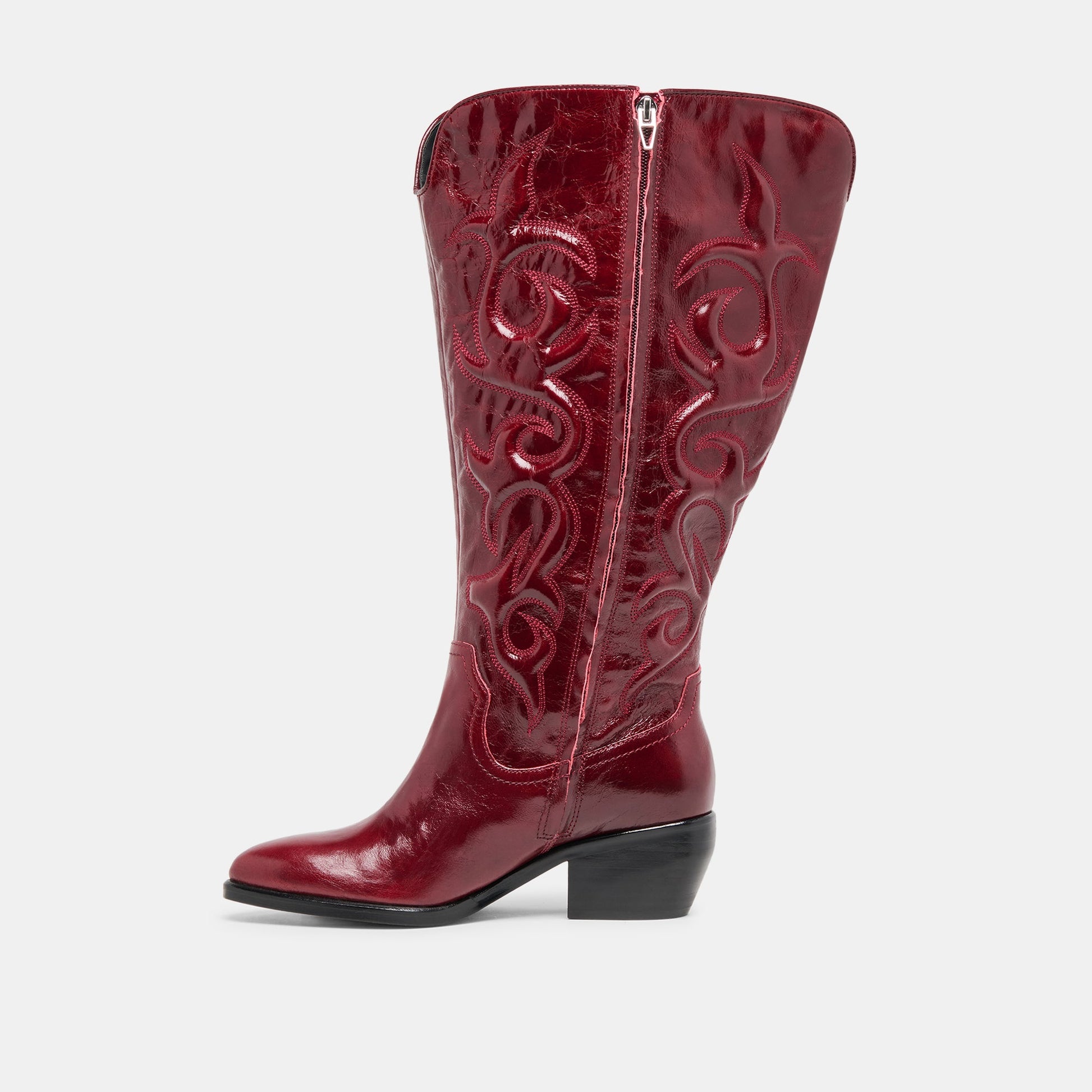 Dolce Vita Mirla Oxblood Leather Extra Wide Calf Boots