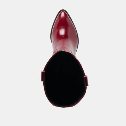 Dolce Vita Mirla Oxblood Leather Extra Wide Calf Boots