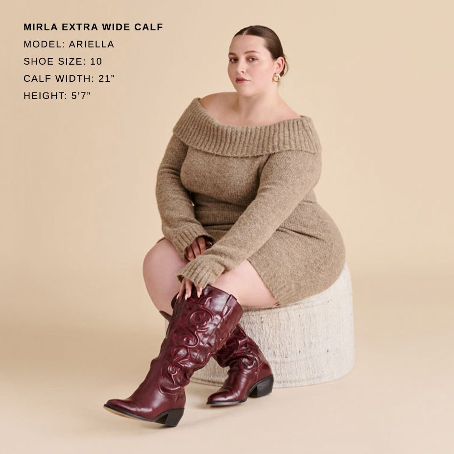 Dolce Vita Mirla Oxblood Leather Extra Wide Calf Boots