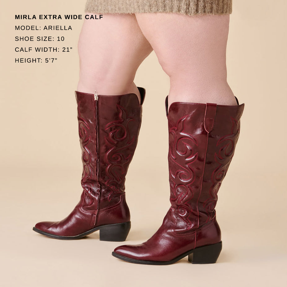 Dolce Vita Mirla Oxblood Leather Extra Wide Calf Boots