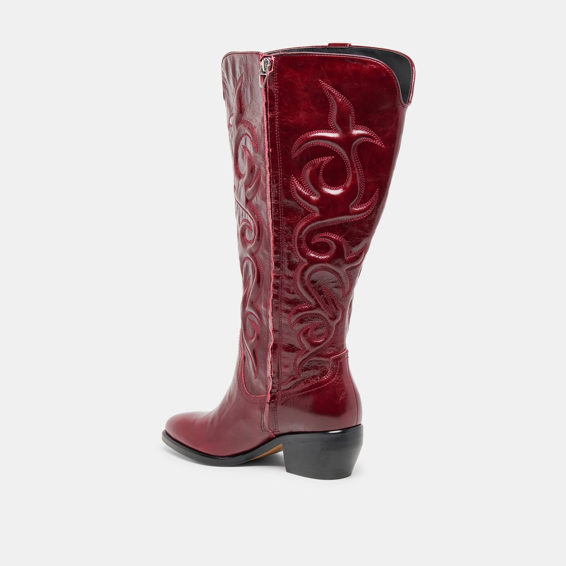 Dolce Vita Mirla Oxblood Leather Extra Wide Calf Boots