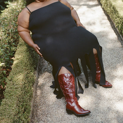 Dolce Vita Mirla Oxblood Leather Extra Wide Calf Boots
