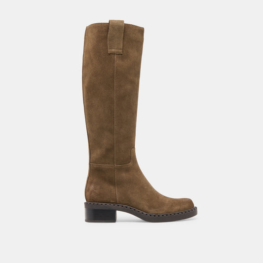 Dolce Vita Glory H2O Waterproof Olive Suede Wide Calf Boots