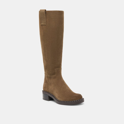 Dolce Vita Glory H2O Waterproof Olive Suede Wide Calf Boots