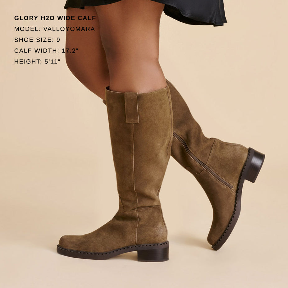 Dolce Vita Glory H2O Waterproof Olive Suede Wide Calf Boots