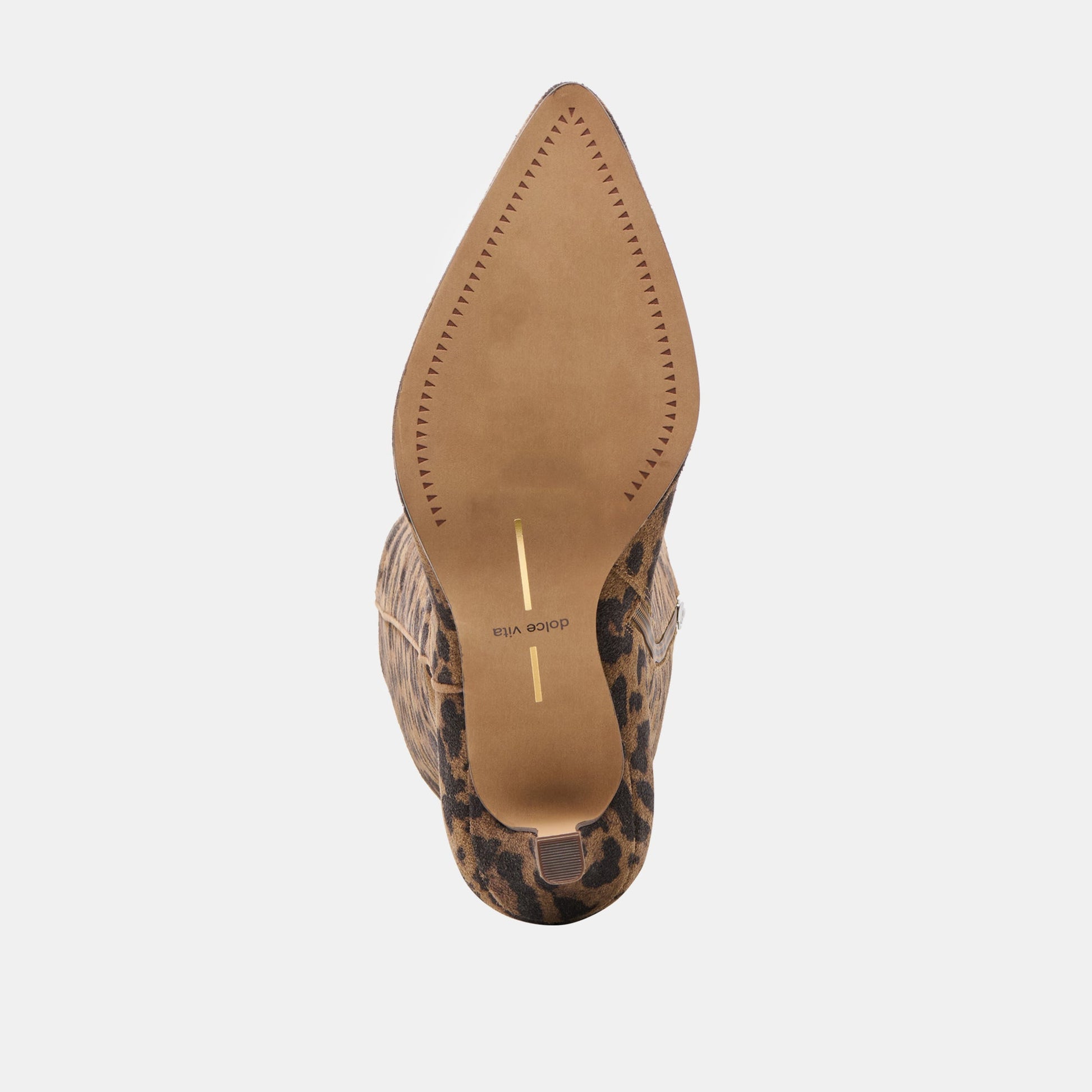Dolce Vita Aldy Brown Leopard Printed Suede Wide Calf Boots