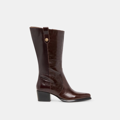 Dolce Vita Vern Chocolate Leather Wide Calf Boots