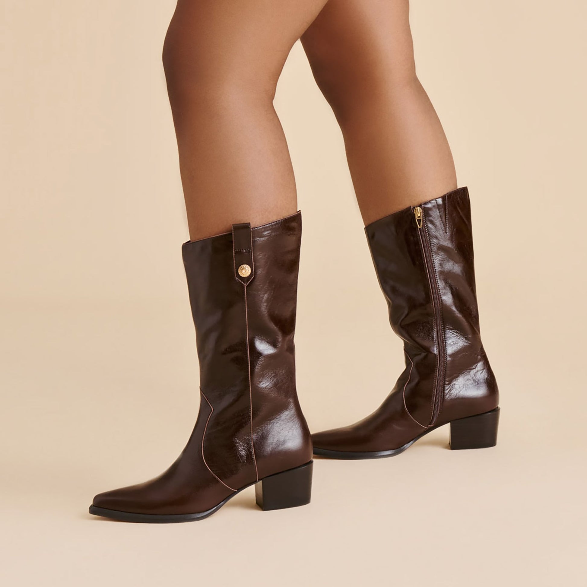 Dolce Vita Vern Chocolate Leather Wide Calf Boots