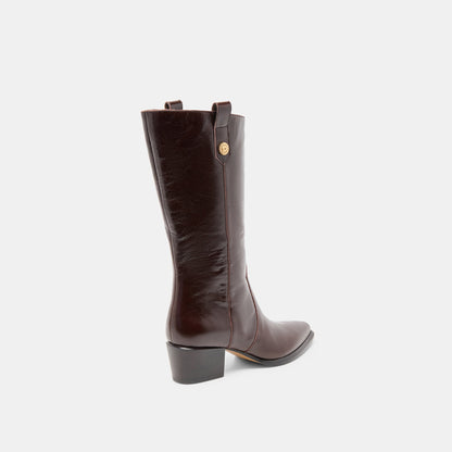 Dolce Vita Vern Chocolate Leather Wide Calf Boots