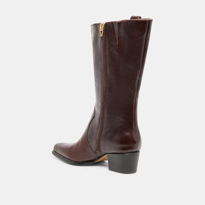 Dolce Vita Vern Chocolate Leather Wide Calf Boots
