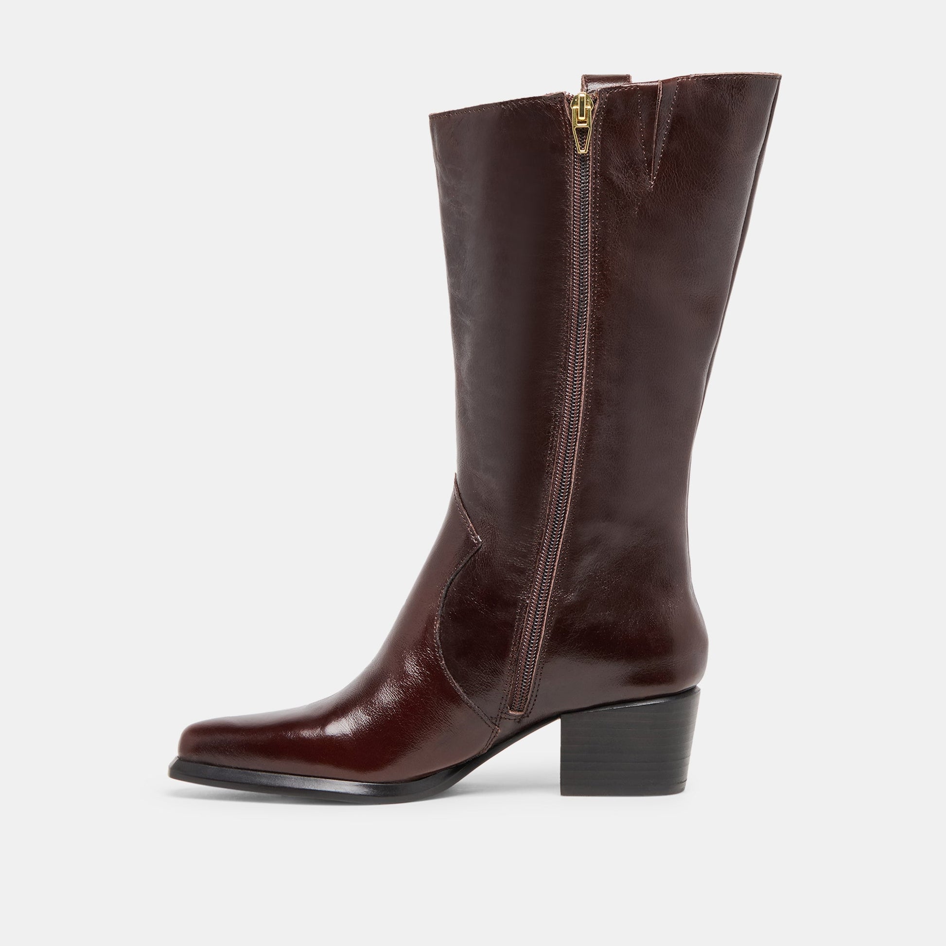 Dolce Vita Vern Chocolate Leather Wide Calf Boots