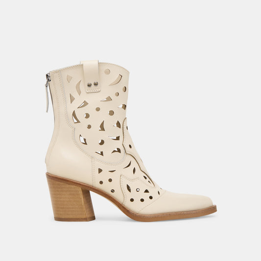 Dolce Vita Zenobi Off White Leather Booties