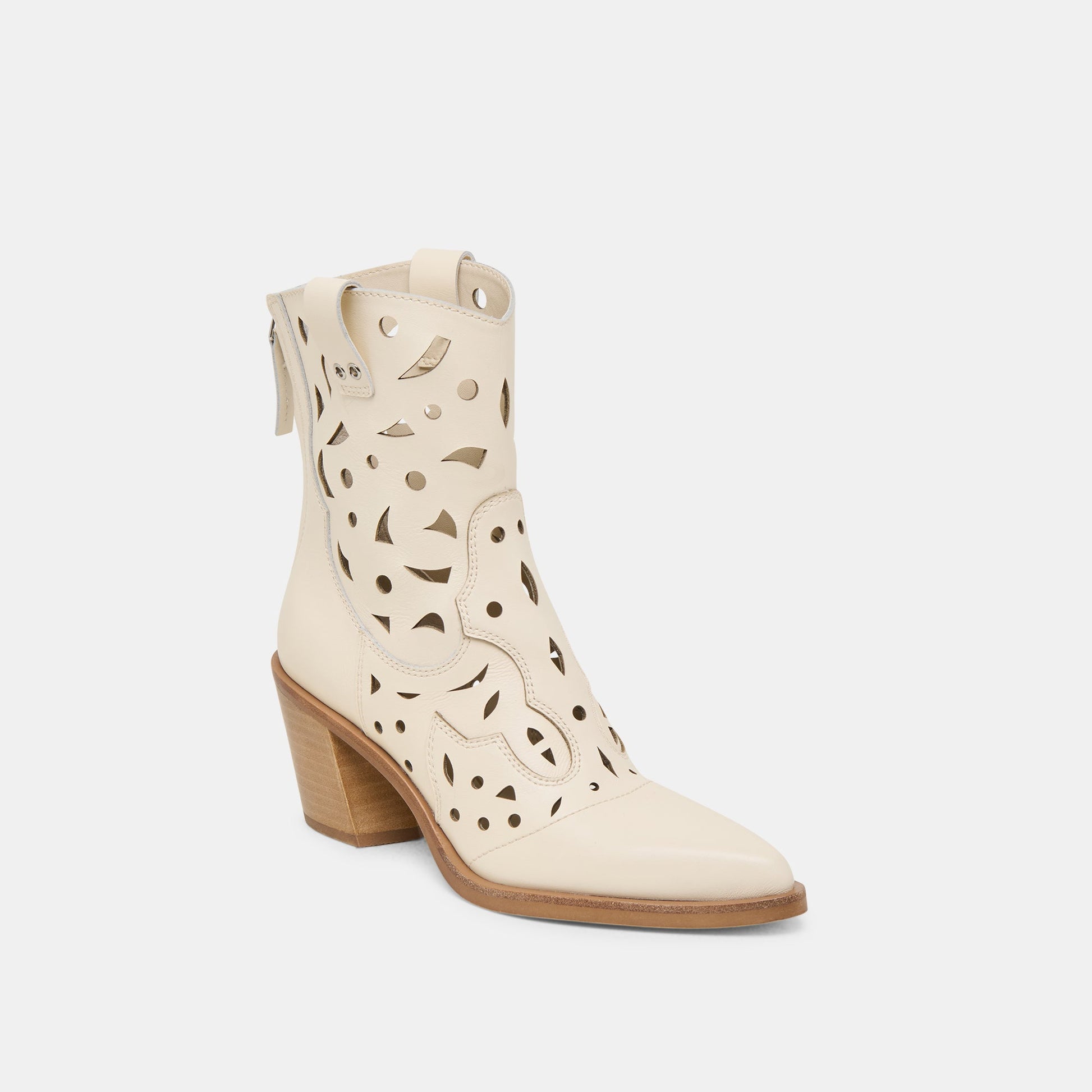 Dolce Vita Zenobi Off White Leather Booties
