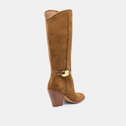 Dolce Vita Jody Lt Brown Suede Wide Calf Boots