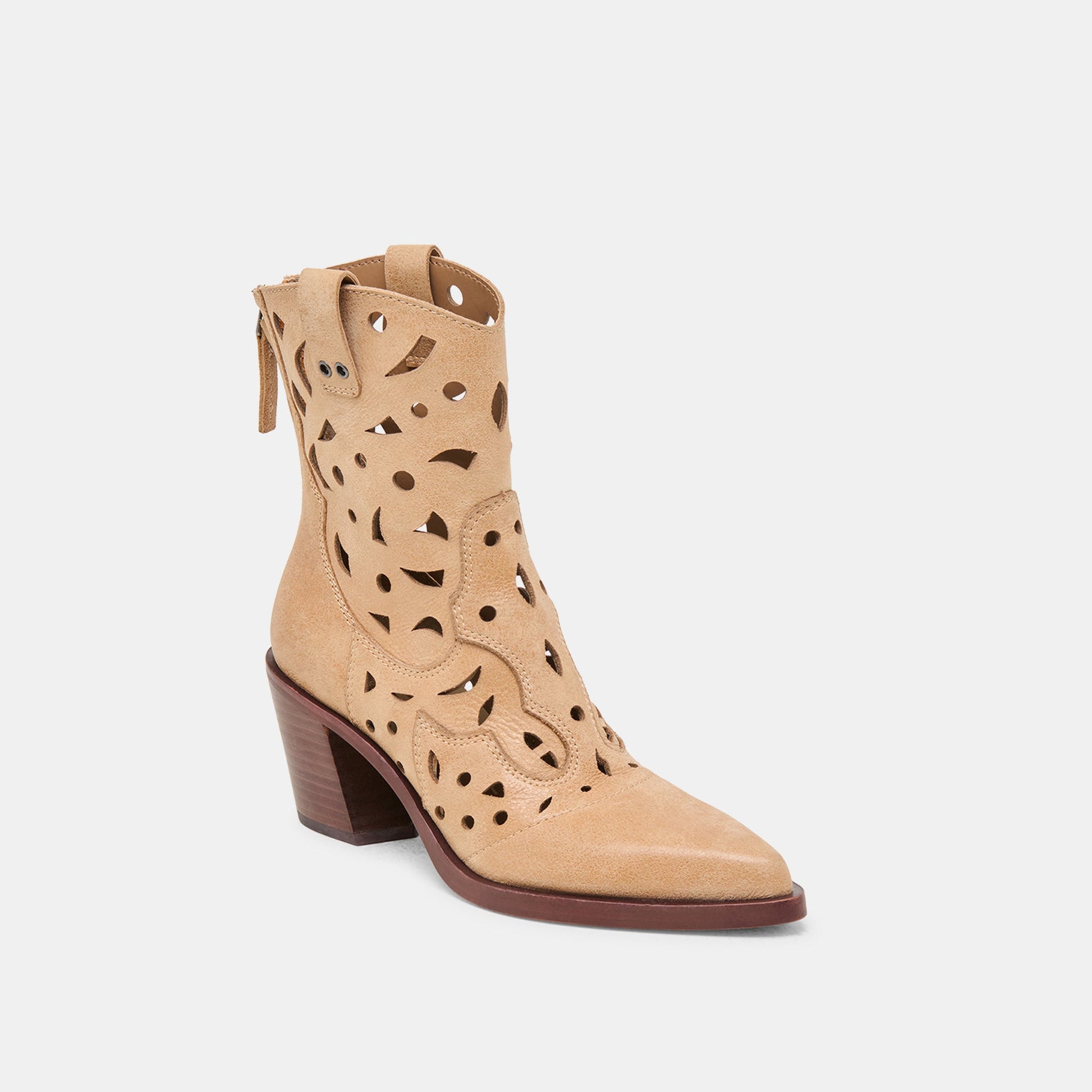 Dolce Vita Zenobi Camel Distressed Leather Booties