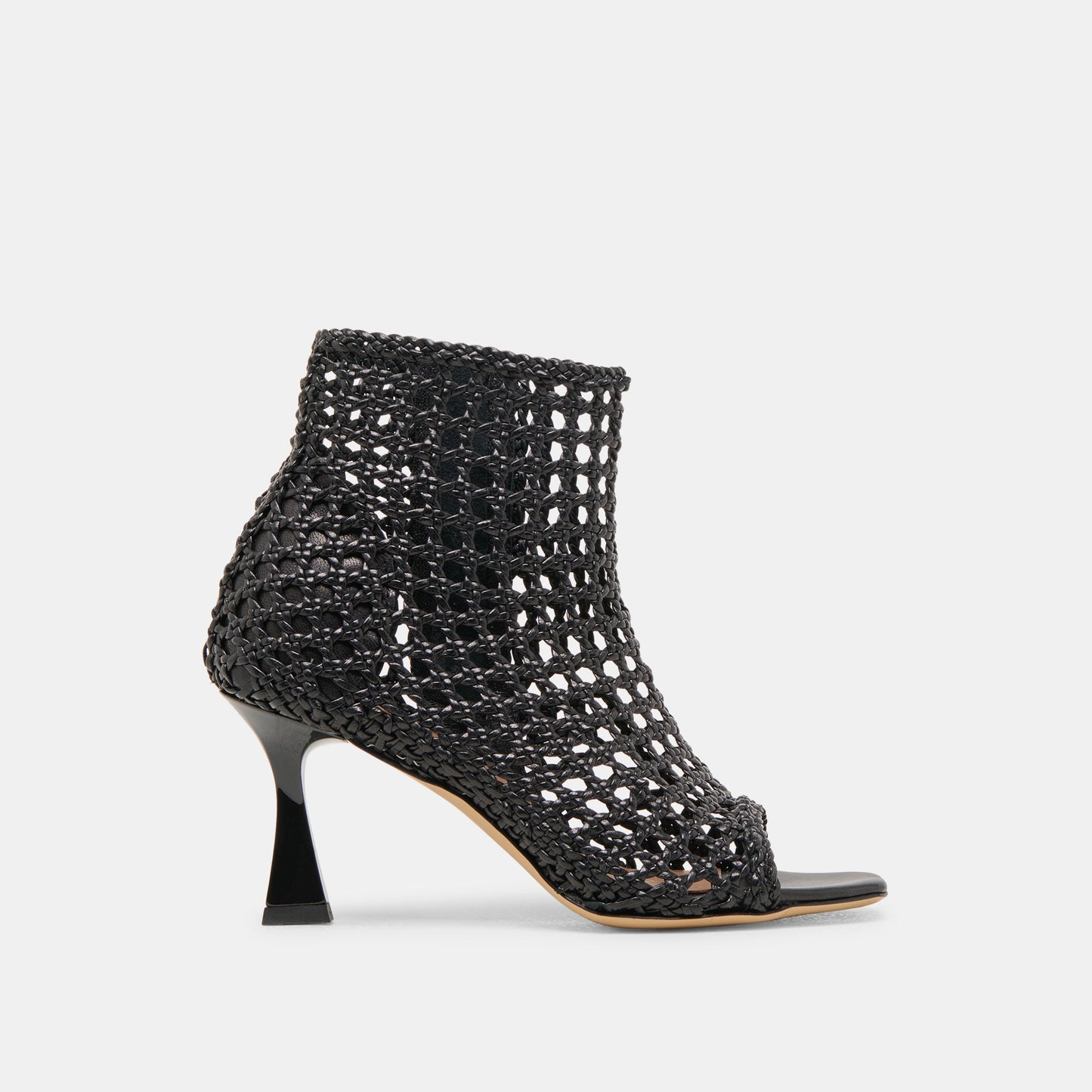 Dolce Vita Quin Black Woven Leather Heels