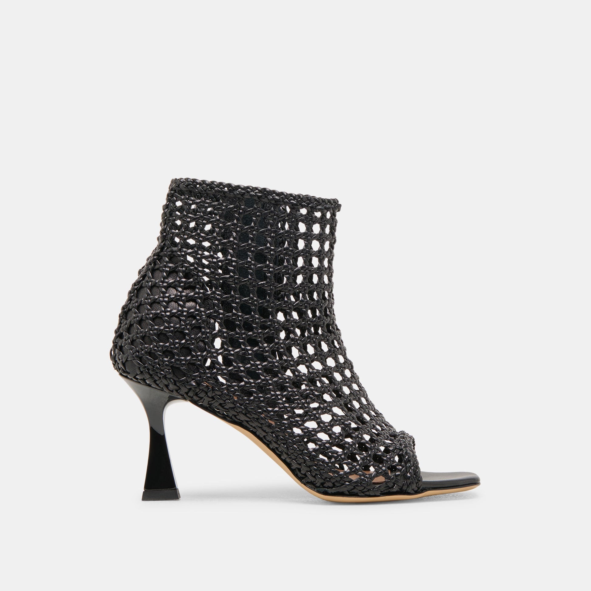 Dolce Vita Quin Black Woven Leather Heels