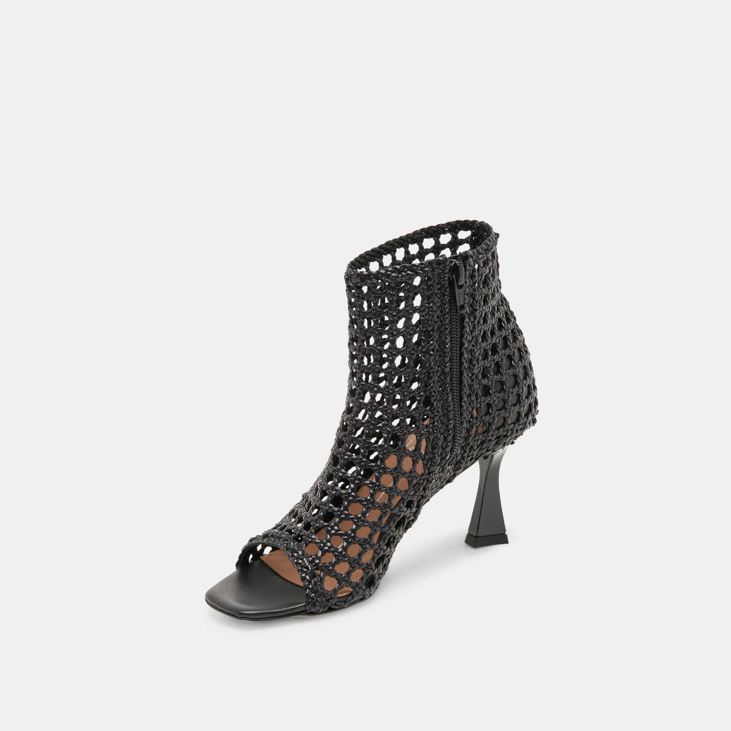 Dolce Vita Quin Black Woven Leather Heels