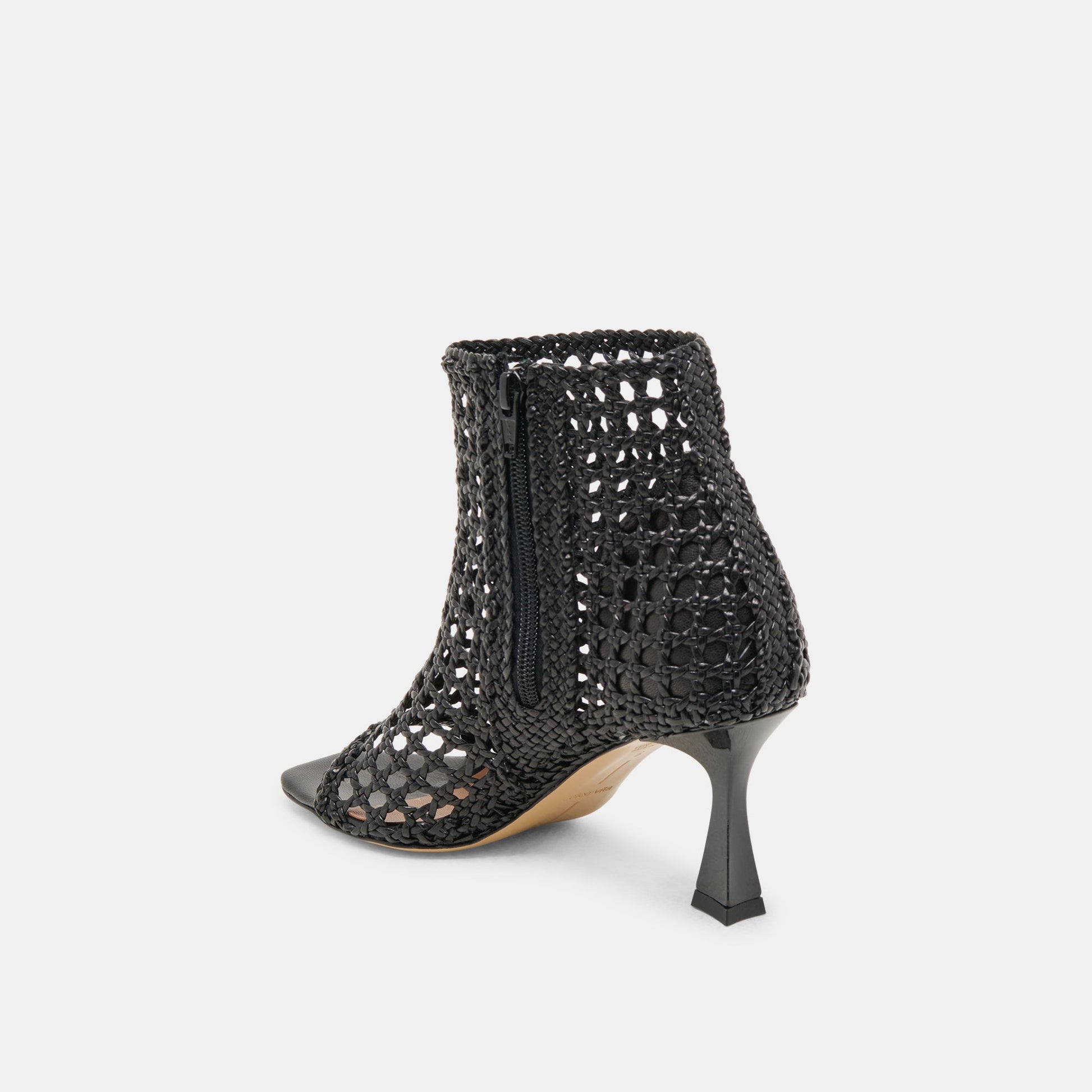 Dolce Vita Quin Black Woven Leather Heels