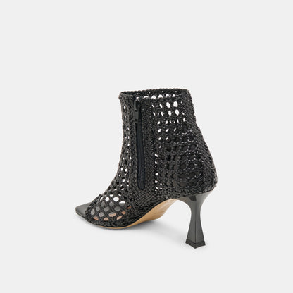 Dolce Vita Quin Black Woven Leather Heels