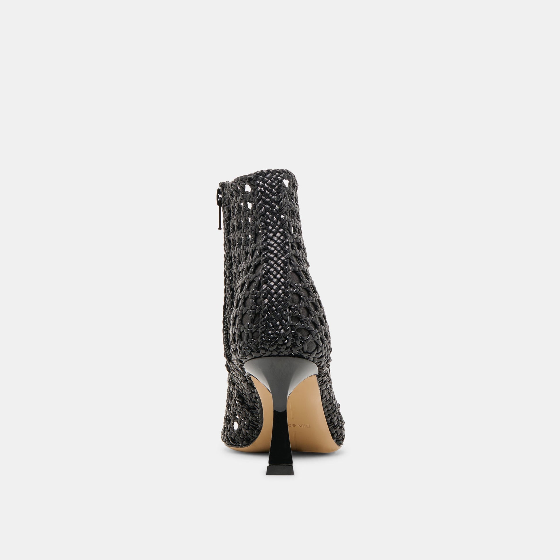 Dolce Vita Quin Black Woven Leather Heels