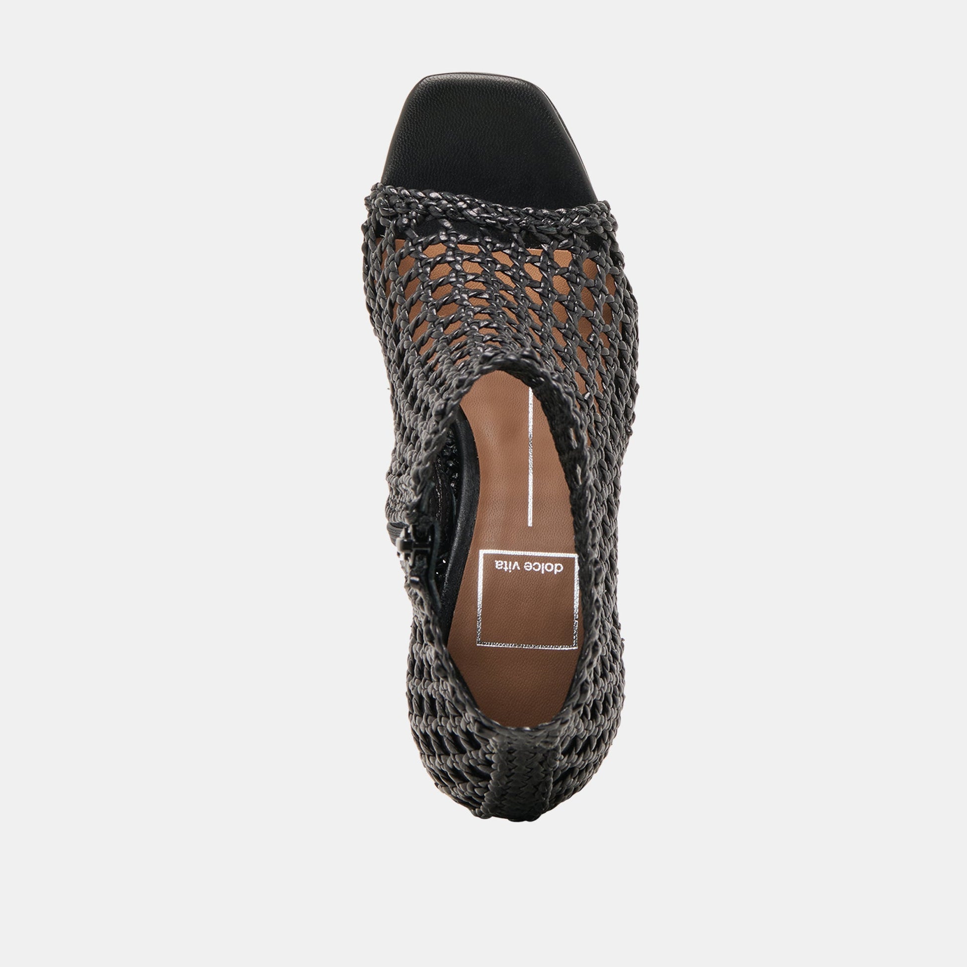 Dolce Vita Quin Black Woven Leather Heels