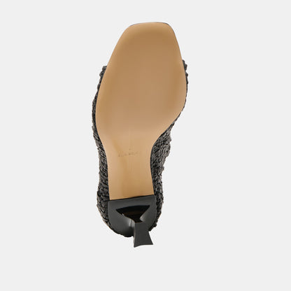 Dolce Vita Quin Black Woven Leather Heels