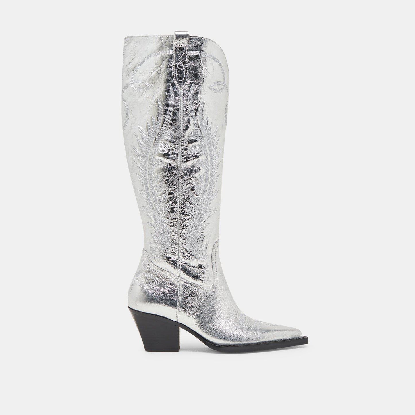 Dolce Vita RYATT WIDE CALF BOOTS SILVER DISTRESSED LEATHER