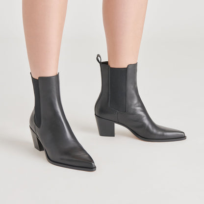 Dolce Vita Shadie H2O Waterproof Black Leather Booties