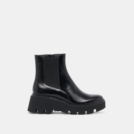 Dolce Vita Emmet H2O Waterproof Midnight Crinkle Patent Wide Boots