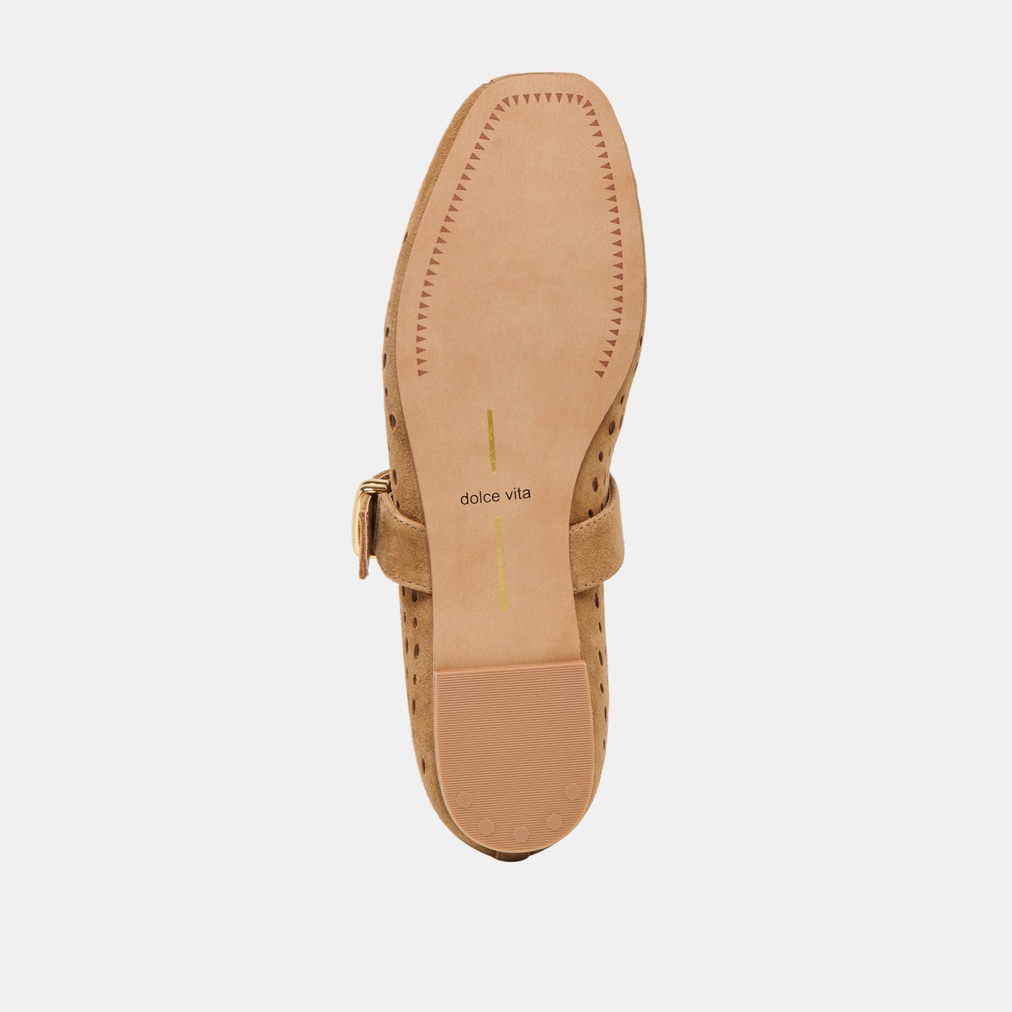 Dolce Vita Mikel Lt Brown Perforated Suede Ballet Flats