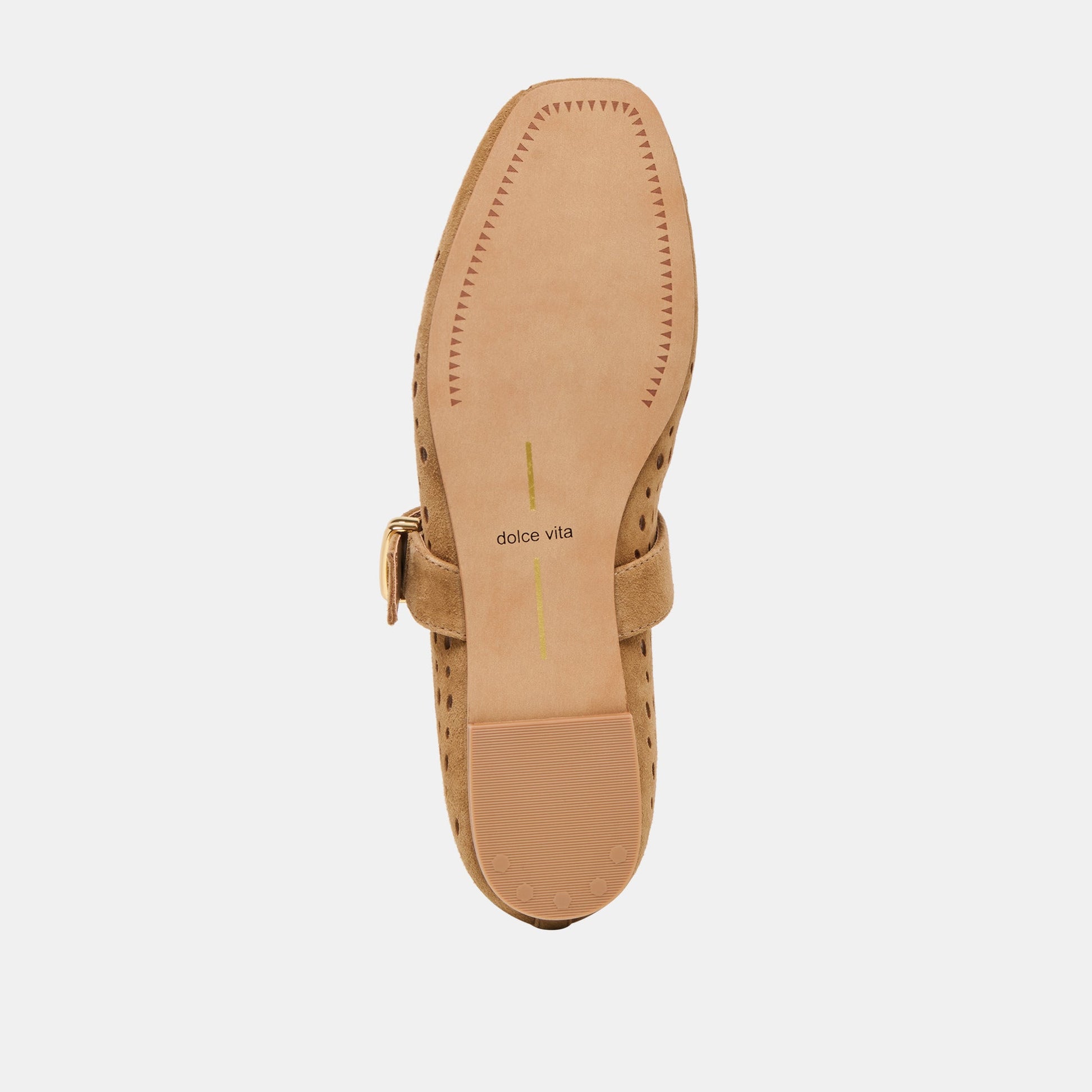 Dolce Vita Mikel Lt Brown Perforated Suede Ballet Flats