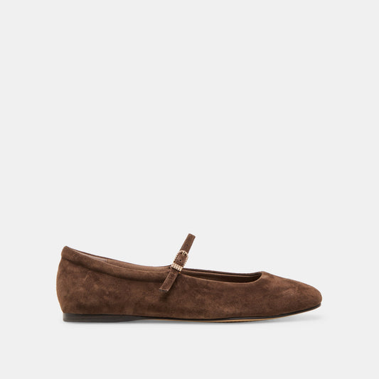 Dolce Vita Reyes Dk Brown Suede Ballet Flats