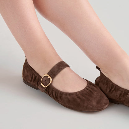 Dolce Vita Caely Dk Brown Suede Ballet Flats