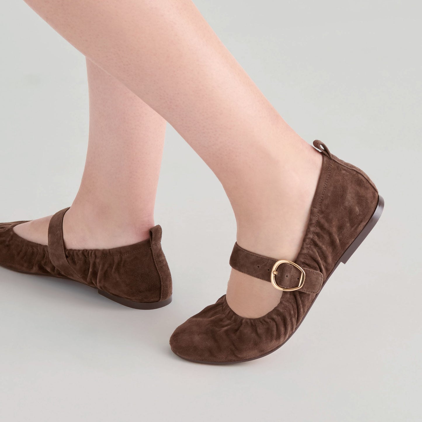 Dolce Vita Caely Dk Brown Suede Ballet Flats