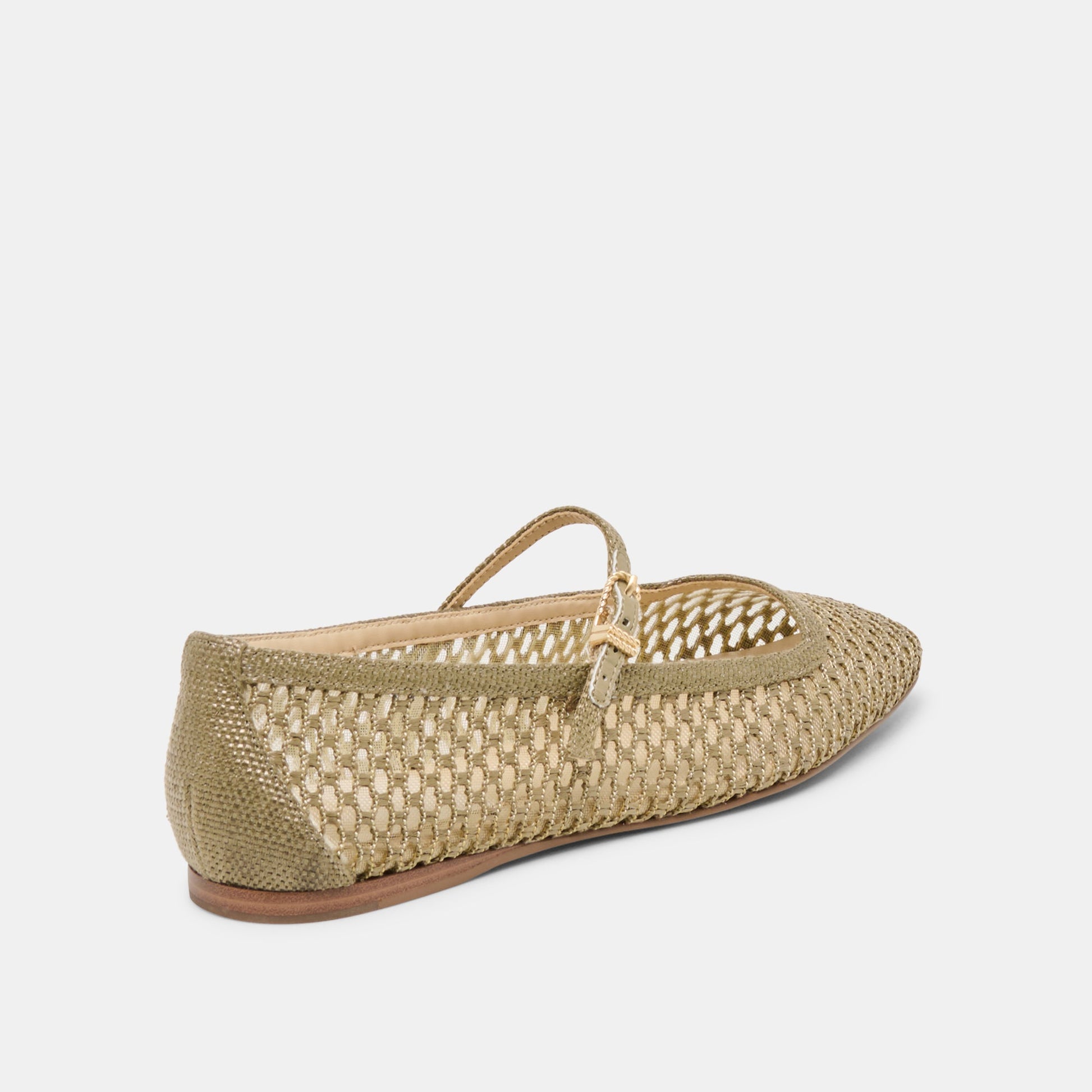Dolce Vita Reyes Olive Woven Raffia Ballet Flats