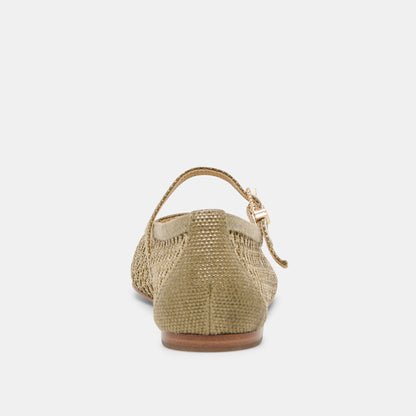 Dolce Vita Reyes Olive Woven Raffia Ballet Flats