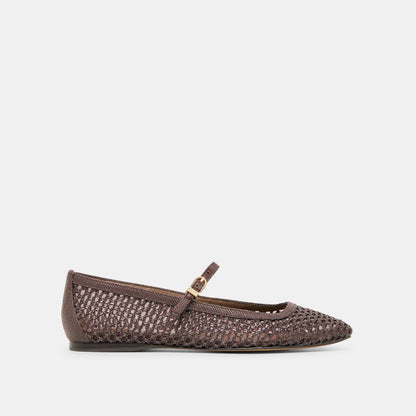 Dolce Vita Reyes Chocolate Woven Raffia Ballet Flats