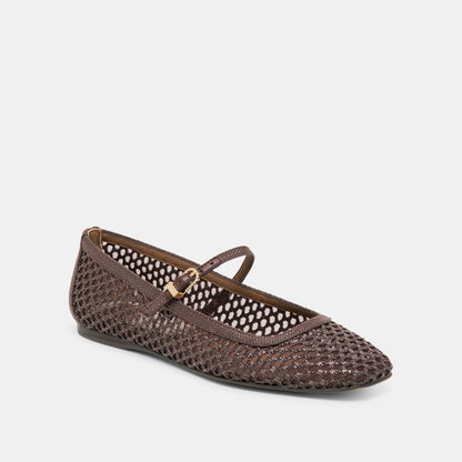 Dolce Vita Reyes Chocolate Woven Raffia Ballet Flats