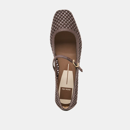 Dolce Vita Reyes Chocolate Woven Raffia Ballet Flats
