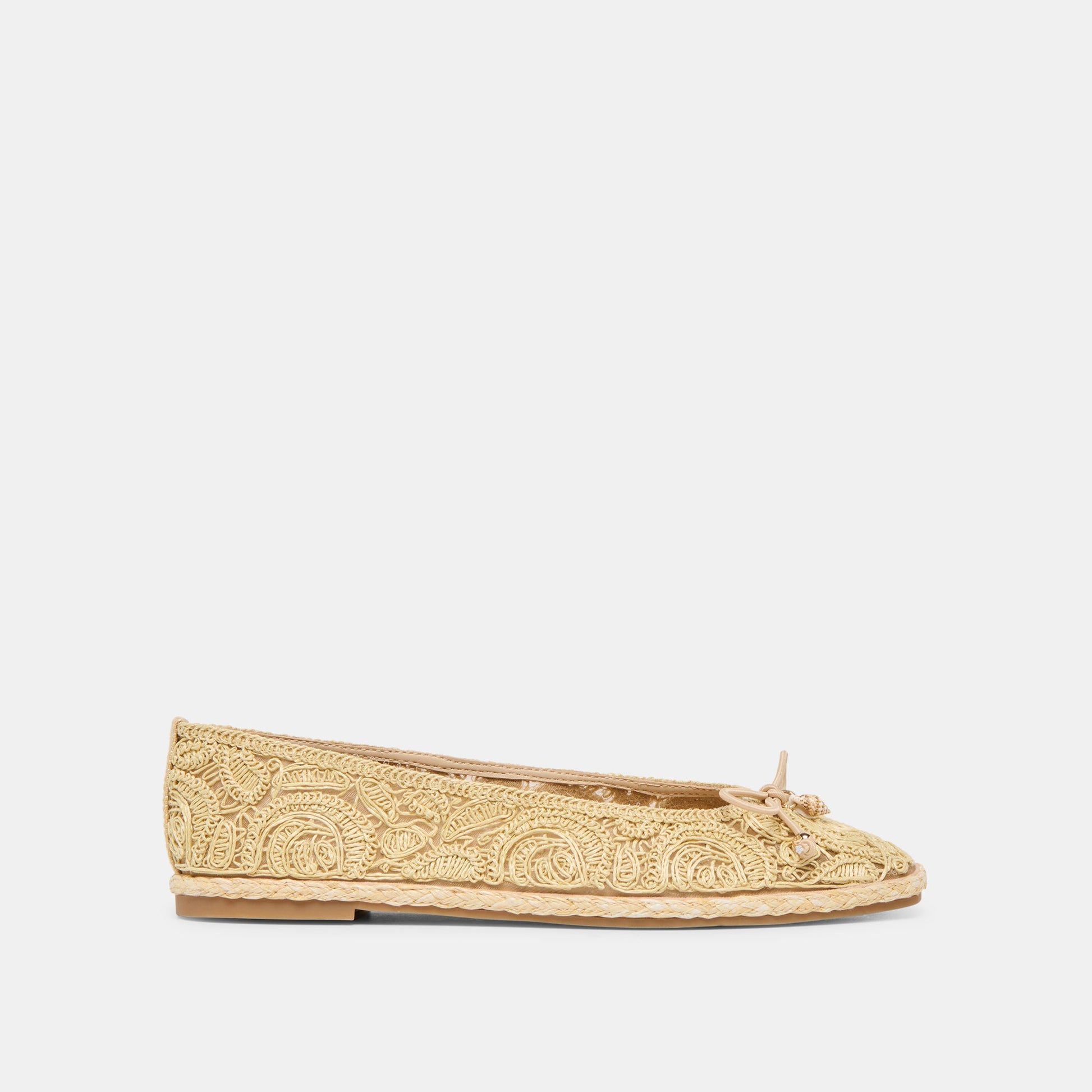 Dolce Vita Tianna Lt Natural Raffia Lace Ballet Flats