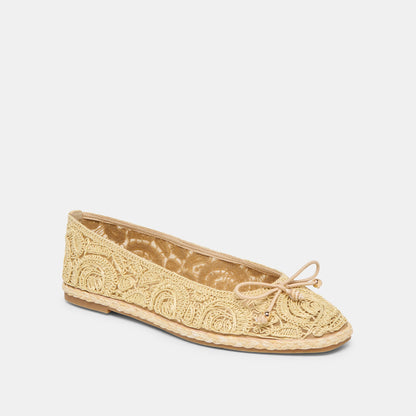 Dolce Vita Tianna Lt Natural Raffia Lace Ballet Flats