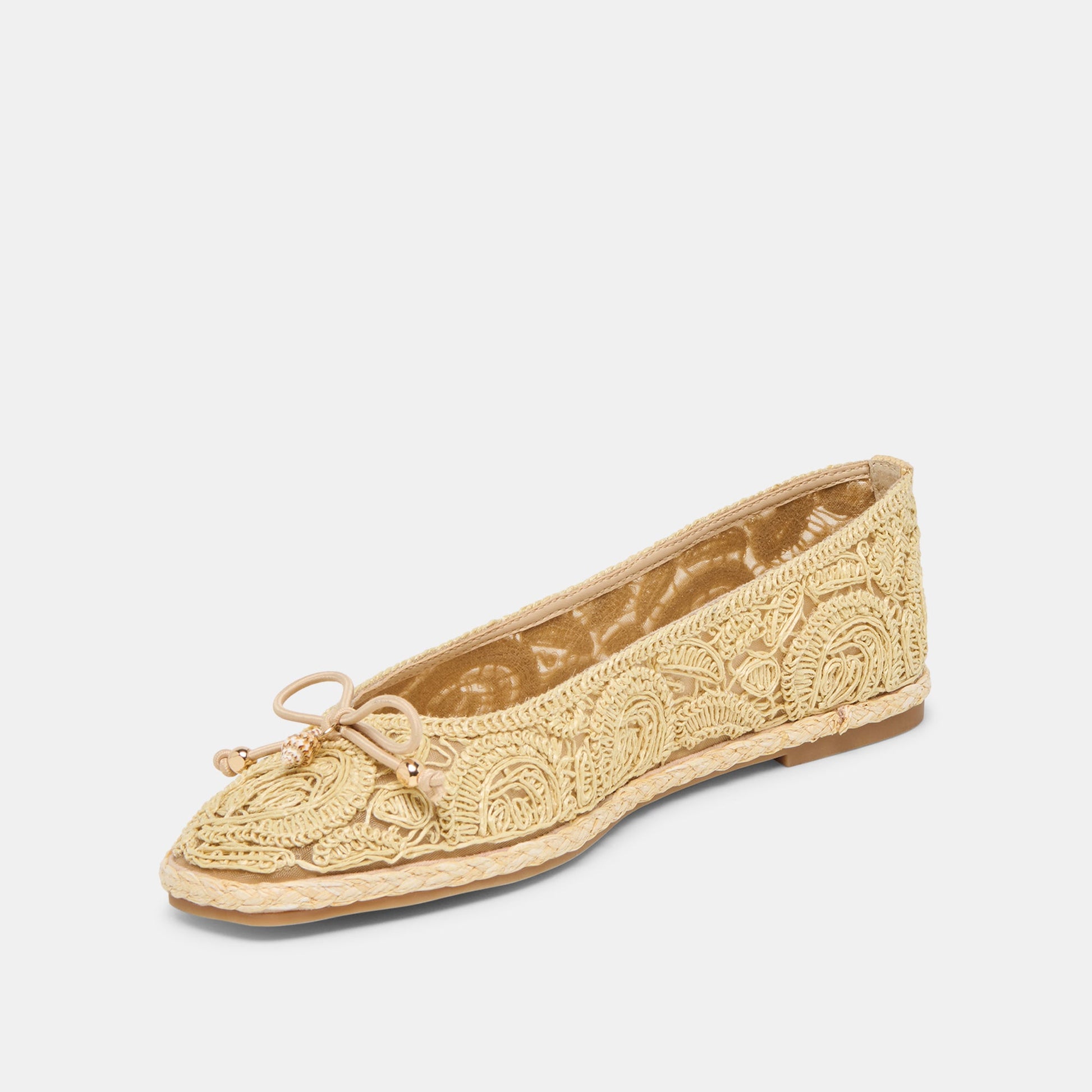 Dolce Vita Tianna Lt Natural Raffia Lace Ballet Flats